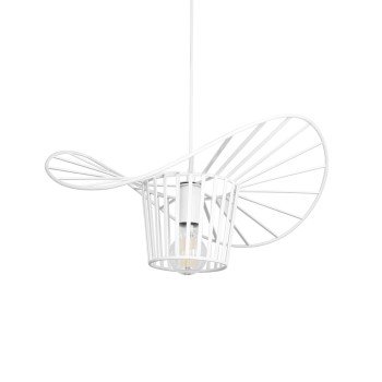 GLOBOSTAR® LUMINOVA 61463 Μοντέρνο Κρεμαστό Φωτιστικό Οροφής με Ντουί 1 x E27 AC 220-240V IP20 - Λευκό - Μ40 x Π40 x Υ20cm