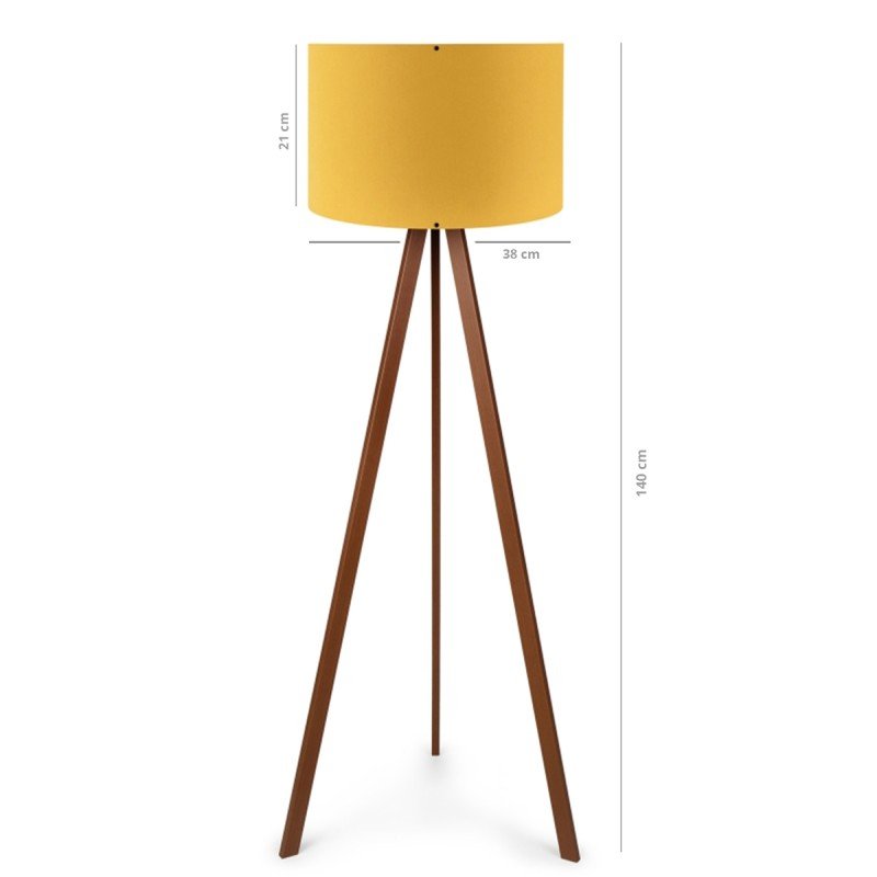 GLOBOSTAR® SAGA 204-0033 Μοντέρνο Επιδαπέδιο Φωτιστικό με Ντουί 1 x E27 AC 220-240V IP20 - Καφέ & Κίτρινο - Μ38 x Π38 x Υ140cm