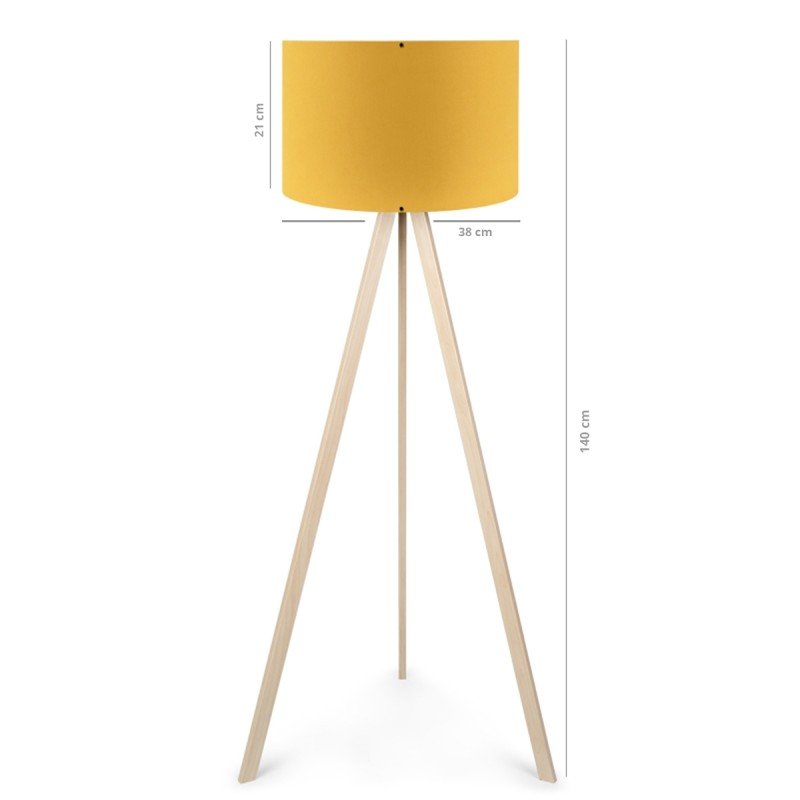 GLOBOSTAR® SAGA 204-0045 Μοντέρνο Επιδαπέδιο Φωτιστικό με Ντουί 1 x E27 AC 220-240V IP20 - Μπεζ & Κίτρινο - Μ38 x Π38 x Υ140cm