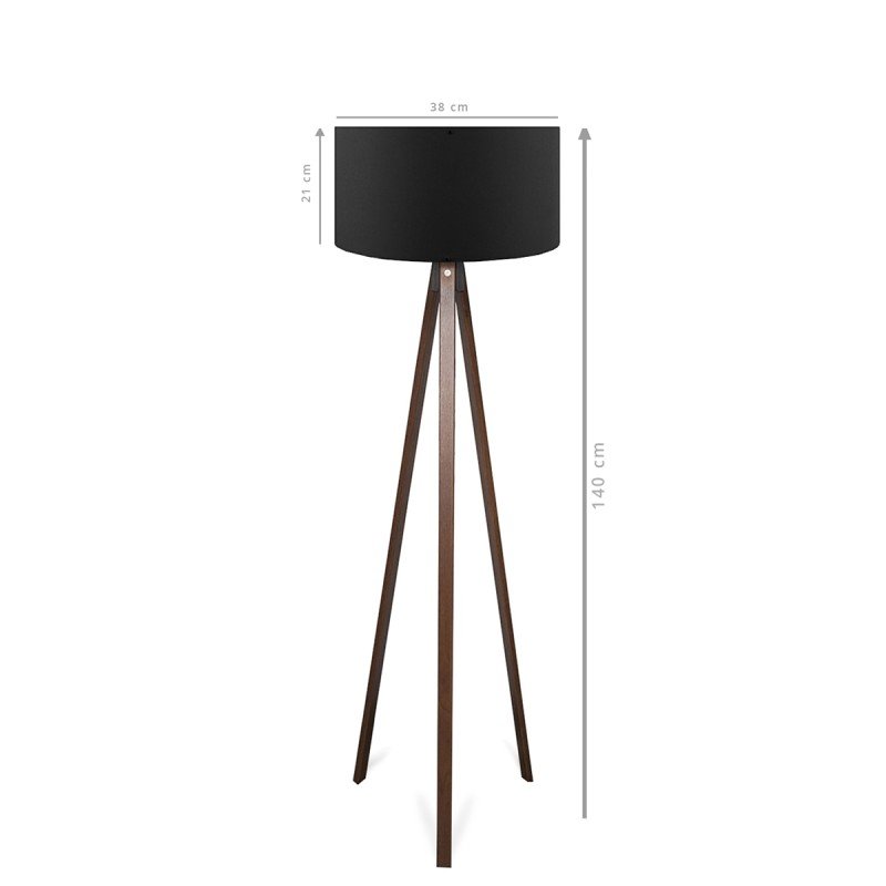 GLOBOSTAR® SAGA 204-0038 Μοντέρνο Επιδαπέδιο Φωτιστικό με Ντουί 1 x E27 AC 220-240V IP20 - Καφέ & Μαύρο - Μ38 x Π38 x Υ140cm