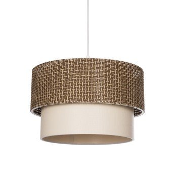 GLOBOSTAR® SISSIE 203-0138 Μοντέρνο Κρεμαστό Φωτιστικό Οροφής με Ντουί 1 x E27 AC 220-240V IP20 - Καφέ & Μπεζ - Μ30 x Π30 x Υ23cm