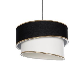 GLOBOSTAR® SONIA 203-0120 Μοντέρνο Κρεμαστό Φωτιστικό Οροφής με Ντουί 1 x E27 AC 220-240V IP20 - Μαύρο & Λευκό - Μ30 x Π30 x Υ24cm