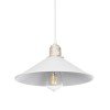 GLOBOSTAR® FERRO 203-0083 Μοντέρνο Κρεμαστό Φωτιστικό Οροφής με Ντουί 1 x E27 AC 220-240V IP20 - Λευκό & Χρυσό - Μ30 x Π30 x Υ15cm