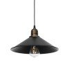GLOBOSTAR® FERRO 203-0082 Μοντέρνο Κρεμαστό Φωτιστικό Οροφής με Ντουί 1 x E27 AC 220-240V IP20 - Μαύρο & Μπρούτζινο - Μ30 x Π30 x Υ15cm