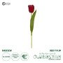 GloboStar® Artificial Garden RED TULIP BRANCH 21203 Τεχνητό Διακοσμητικό Κλαδί Κόκκινη Τουλίπα Y37cm