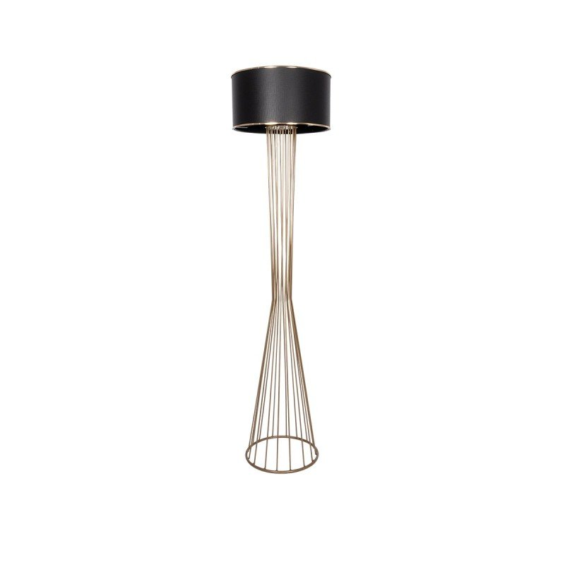 GLOBOSTAR® NOVA 201-0041 Μοντέρνο Επιδαπέδιο Φωτιστικό με Ντουί 1 x E27 AC 220-240V IP20 - Χρυσό & Μαύρο - Μ36 x Π36 x Υ148cm