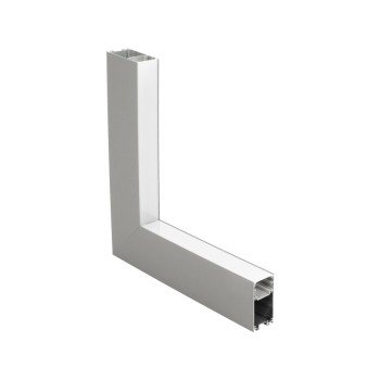 GLOBOSTAR® ALP-CORNER-IN90 LUMILINE 61771 Επιφανειακό / Κρεμαστό Προφίλ Αλουμινίου Γωνία με Λευκό Γαλακτερό Πατητό Κάλυμμα για Ταινίες LED IP20 - Γκρι Ανθρακί Ματ - Μ30 x Π3.5 x Υ7cm