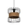 GLOBOSTAR® ORB 201-0096 Vintage Κρεμαστό Φωτιστικό Οροφής με Ντουί 1 x E27 AC 220-240V IP20 - Μαύρο & Μπεζ - Μ27 x Π27 x Υ31cm