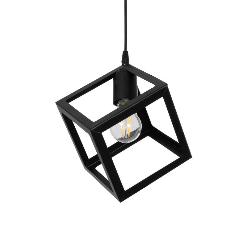GLOBOSTAR® DISE 201-0049 Μοντέρνο Κρεμαστό Φωτιστικό Οροφής με Ντουί 1 x E27 AC 220-240V IP20 - Μαύρο - Μ28 x Π28 x Υ29cm