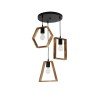 GLOBOSTAR® EMBER 201-0102 Vintage Κρεμαστό Φωτιστικό Οροφής με Ντουί 3 x E27 AC 220-240V IP20 - Καφέ & Μαύρο - Μ50 x Π50 x Υ70cm
