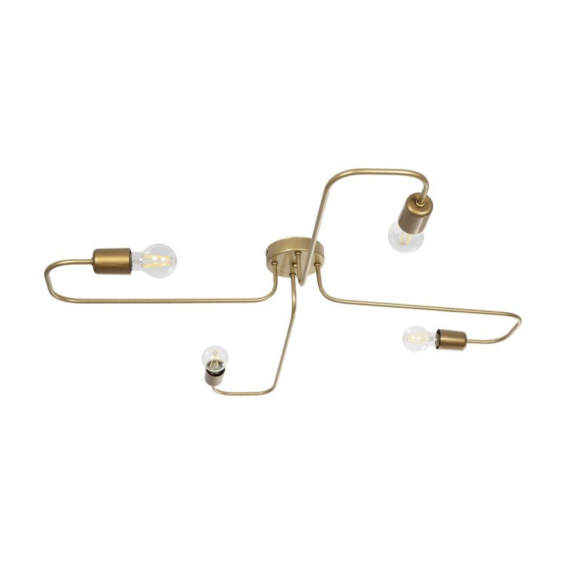 GLOBOSTAR® MOORNA 201-0065 Vintage Φωτιστικό Οροφής με Ντουί 4 x E27 AC 220-240V IP20 - Χρυσό - Μ97 x Π97 x Υ7cm GLOBOSTAR® MOORNA 201-0065 Vintage Φωτιστικό Οροφής με Ντουί 4 x E27 AC 220-240V IP20 - Χρυσό - Μ97 x Π97 x Υ7cm