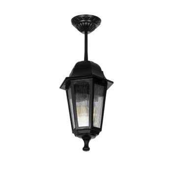 GLOBOSTAR® VITRO 203-0189 Vintage Φωτιστικό Οροφής με Ντουί 1 x E27 AC 220-240V IP44 - Μαύρο - Μ17 x Π17 x Υ28cm