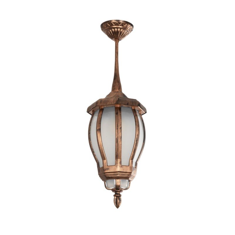 GLOBOSTAR® VERDI 203-0234 Vintage Φωτιστικό Οροφής με Ντουί 1 x E27 AC 220-240V IP44 - Χάλκινο - Μ18 x Π18 x Υ33cm