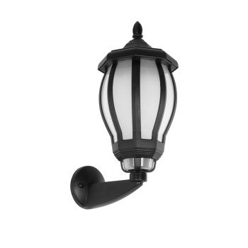 GLOBOSTAR® VERDI 203-0229 Vintage Φωτιστικό Τοίχου - Απλίκα με Ντουί 1 x E27 AC 220-240V IP44 - Μαύρο - Μ18 x Π25 x Υ40cm