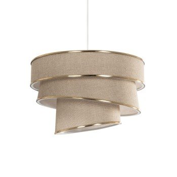 GLOBOSTAR® SIERA 203-0168 Μοντέρνο Κρεμαστό Φωτιστικό Οροφής με Ντουί 1 x E27 AC 220-240V IP20 - Μπεζ & Χρυσό - Μ38 x Π38 x Υ26cm