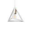 GLOBOSTAR® TRIANGLE 203-0165 Μοντέρνο Κρεμαστό Φωτιστικό Οροφής με Ντουί 1 x E27 AC 220-240V IP20 - Λευκό & Χάλκινο - Μ24 x Π24 x Υ22cm
