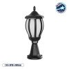 GloboStar® VERDI 203-0231 Vintage Επιδαπέδιο Φωτιστικό Φαναράκι Μονόφωτο 1 x E27 IP44 Μαύρο & Διάφανο Πλαστικό - Μ18 x Π18 x Υ46cm