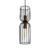 GLOBOSTAR® LAVERA 201-0124 Vintage Κρεμαστό Φωτιστικό Οροφής με Ντουί 1 x E27 AC 220-240V IP20 - Μαύρο & Μπρούτζινο - Μ14 x Π14 x Υ44cm