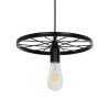 GLOBOSTAR® CASTOR 999-0228 Vintage Κρεμαστό Φωτιστικό Οροφής με Ντουί 1 x E27 AC 220-240V IP20 - Μαύρο - Μ30 x Π30 x Υ11cm