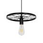 GLOBOSTAR® CASTOR 999-0228 Vintage Κρεμαστό Φωτιστικό Οροφής με Ντουί 1 x E27 AC 220-240V IP20 - Μαύρο - Μ30 x Π30 x Υ11cm