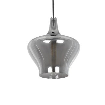 GLOBOSTAR® OVOCE 206-0032 Μοντέρνο Κρεμαστό Φωτιστικό Οροφής με Ντουί 1 x E27 AC 220-240V IP20 - Μαύρο Φιμέ - Μ20 x Π20 x Υ22cm