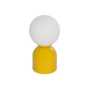 GLOBOSTAR® MAGIC 204-0131 Μοντέρνο Επιτραπέζιο Φωτιστικό Πορτατίφ με Ντουί 1 x E14 AC 220-240V IP20 - Κίτρινο & Λευκό - Μ15 x Π15 x Υ28cm