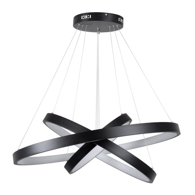 kelvo® NEMESIS KLV-101-0220-V2 Κρεμαστό Φωτιστικό Οροφής LED 120W 12000lm 180° AC 220-240V IP20 Ρυθμιζόμενο Λευκό CCT με Χειριστήριο από 2700K έως 6000K Dimmable - Lumileds SMD Chip - Μαύρο Ματ - Μ80 x Π80 x Υ80cm - 3 Χρόνια Εγγύηση