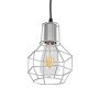 GLOBOSTAR® CAGE 00951 Vintage Κρεμαστό Φωτιστικό Οροφής με Ντουί 1 x E27 AC 220-240V IP20 - Ασημί - Μ15 x Π15 x Y21cm