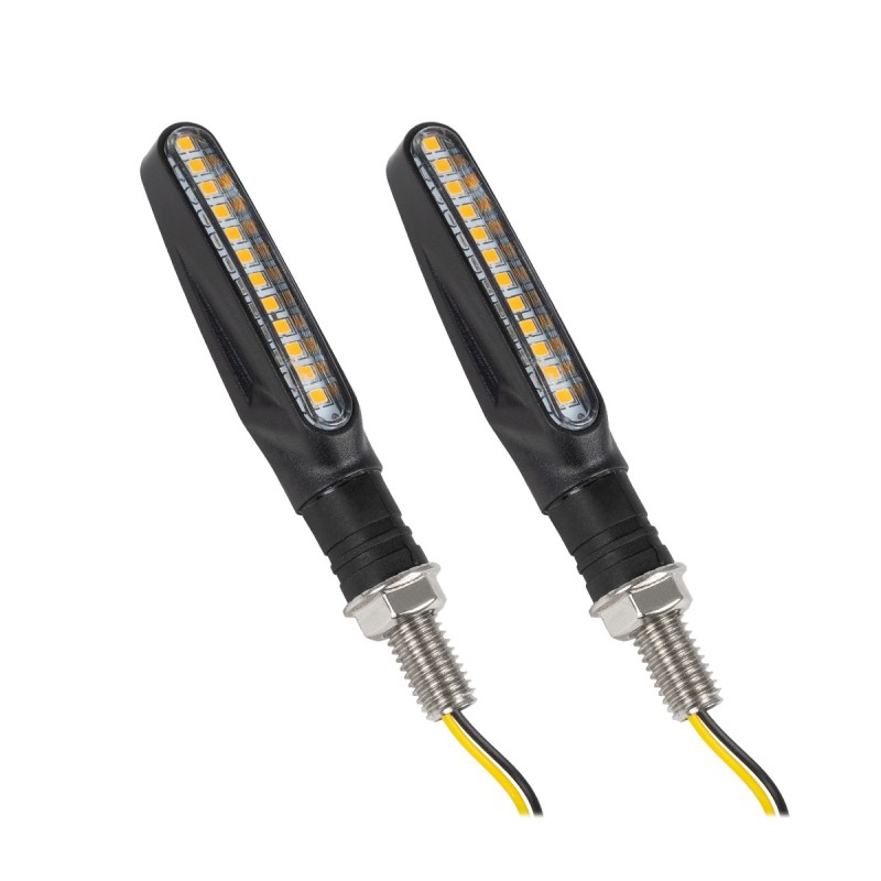 GLOBOSTAR® TURNLIGHT 81754 Φλας Μοτοσυκλέτας LED 1W/2W 110lm/220lm 120° DC 12V Αδιάβροχο IP65 Πορτοκαλί - Μ14 x Π2.3 x Υ1.9cm - Πακέτο 2 Τεμαχίων - 1 Χρόνο Εγγύηση