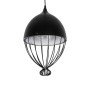 GLOBOSTAR® SOBRINO 999-0111 Vintage Κρεμαστό Φωτιστικό Οροφής με Ντουί 1 x E27 AC 220-240V IP20 - Μαύρο - Μ28 x Π28 x Υ47cm