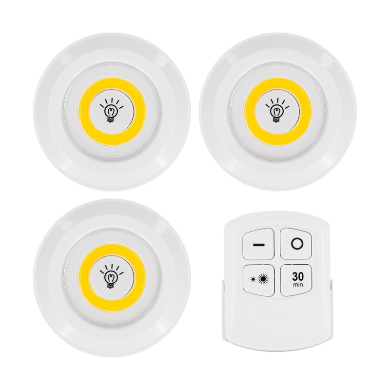 GLOBOSTAR® NEONSIGN 79045 Διακοσμητικό Φωτιστικό Τοίχου Νυκτός με RF Ασύρματο Χειριστήριο LED 6W 540lm 120° DC 3.6V με 11xAAA Μπαταρίες IP20 Θερμό Λευκό 2700K Dimmable - Μ9 x Π2.3 x Υ9cm - Πακέτο 3 Τεμαχίων - 2 Χρόνια Εγγύηση