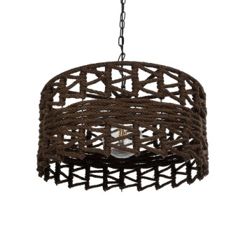 GLOBOSTAR® VERA 999-0069 Boho Κρεμαστό Φωτιστικό Οροφής με Ντουί 1 x E27 AC 220-240V IP20 - Καφέ - Μ50 x Π50 x Υ25cm