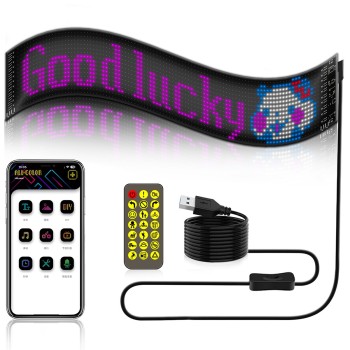 GLOBOSTAR® MATRIX GLB-106-0003 Εύκαμπτη Κυλιόμενη Ψηφιακή Επιγραφή 59.5x12cm P6 96x16 Pixel LED 10W DC 5V 2A με USB 2.0 Αδιάβροχο IP65 Πολύχρωμο RGB - Bluetooth Control μέσω iPIXEL APP - Μ59.5 x Π0.2 x Υ12cm - 2 Χρόνια Εγγύηση