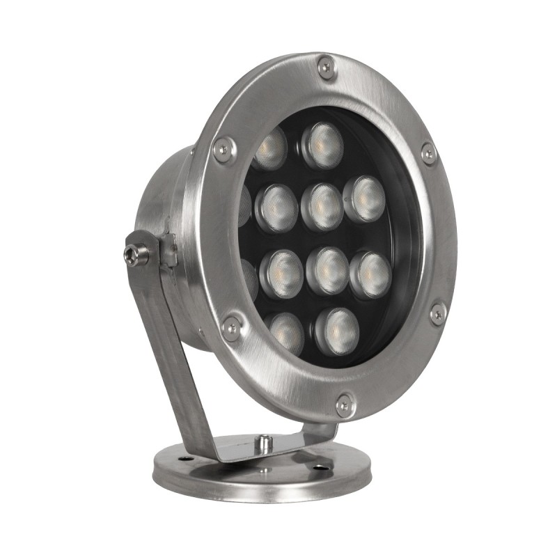 GLOBOSTAR® UNDERWATER-DENIS 90429 Υποβρύχιος Προβολέας Σποτ για Σιντριβάνια/Πισίνες LED 12W 1080lm 30° DC 24V Αδιάβροχο IP68 Θερμό Λευκό 2700K Dimmable - Ανοξείδωτο Ατσάλι 304 - Μ14.5 x Π7 x Υ17cm - 3 Χρόνια Εγγύηση