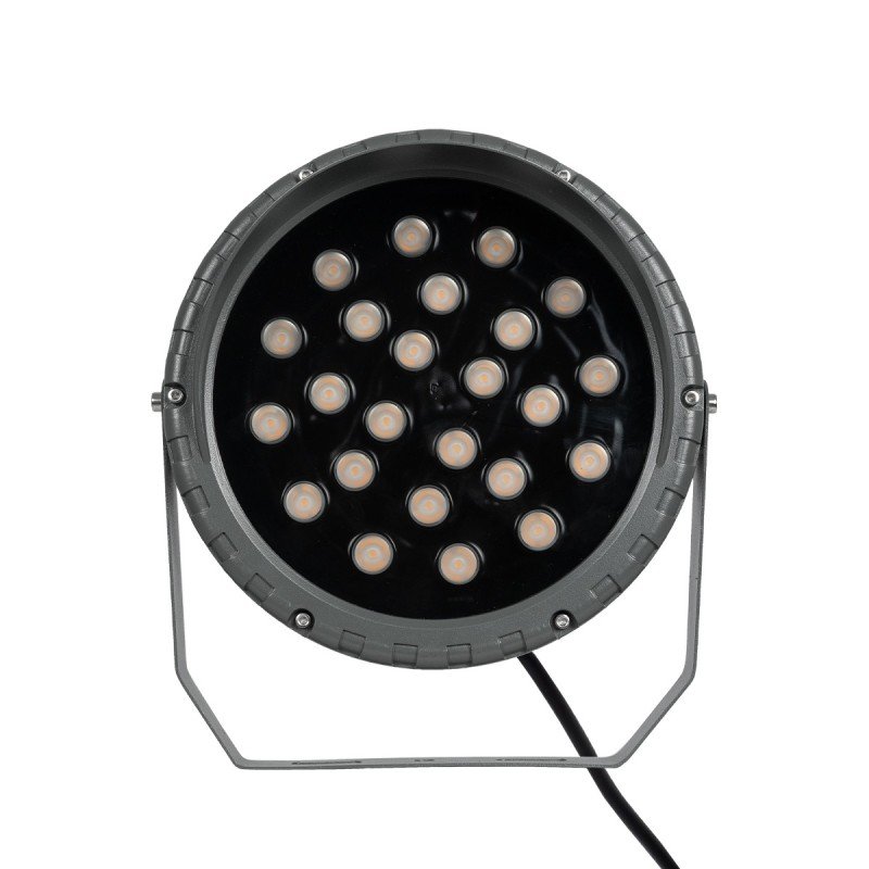 GLOBOSTAR® TREEVINA 90359 Φωτιστικό Σποτ με Αντιθαμβωτική Γρίλια για Φυτά - Δέντρα με Βάση Κήπου / Καρφωτό LED 24W 2040lm 10° DC 24V Αδιάβροχο IP65 Ultra Θερμό Λευκό 2200K Dimmable - Bridgelux SMD Chip - Γκρι Ανθρακί - Μ21.5 x Π18.3 x Υ14cm - 3 Χρόνια Εγγ