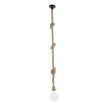 GLOBOSTAR® ROPE 01018 Boho Κρεμαστό Φωτιστικό Οροφής με Ντουί 1 x E27 AC 220-240V IP20 - Μπεζ - Μ3.5 x Π3.5 x Υ200cm