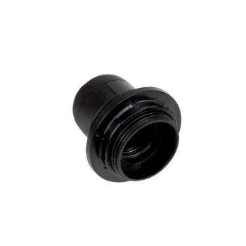 GLOBOSTAR® LAMPHOLDER 78959 Ντουί E27 με Ροδέλα IP20 Μαύρο - Μ5.8 x Π5.8 x Υ5.8cm