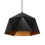 GLOBOSTAR® HEXAGON 01195 Μοντέρνο Κρεμαστό Φωτιστικό Οροφής με Ντουί 1 x E27 AC 220-240V IP20 - Μαύρο & Χρυσό - Μ45 x Π45 x Υ28cm