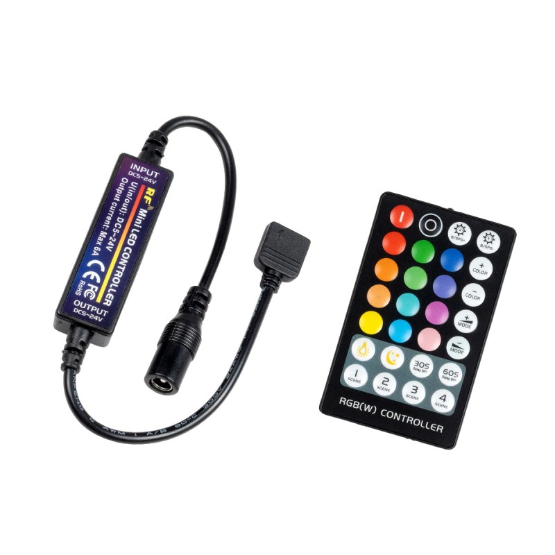 GloboStar® 73429 Ασύρματος LED RGB Controller με Χειριστήριο RF 2.4Ghz DC 5-24V Max 144W Μ30xΠ1.7xΥ1