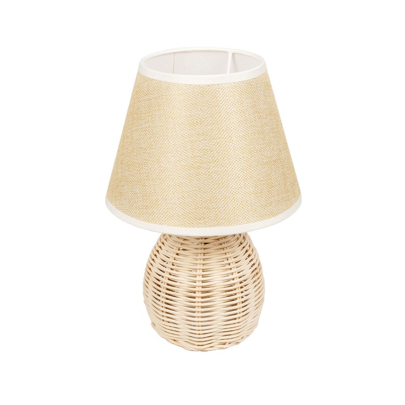GLOBOSTAR® HASUMI 01957 Boho Επιτραπέζιο Φωτιστικό Πορτατίφ με Ντουί 1 x E27 AC 220-240V IP20 - Μπεζ & Λευκό - Μ19 x Π19 x Υ30cm