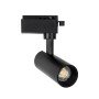 GLOBOSTAR® LUGANO 60804 Μονοφασικό Σποτ Ράγας LED 10W 1250lm 36° AC 220-240V IP20 Φυσικό Λευκό 4500K - Bridgelux COB Chip & TÜV SÜD Driver - Eurotrack 1PH - Μαύρο Ματ - Μ8.5 x Π5 x Υ18cm - 5 Χρόνια Εγγύηση