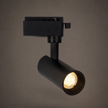 GLOBOSTAR® LUGANO 60804 Μονοφασικό Σποτ Ράγας LED 10W 1250lm 36° AC 220-240V IP20 Φυσικό Λευκό 4500K - Bridgelux COB Chip & TÜV SÜD Driver - Eurotrack 1PH - Μαύρο Ματ - Μ8.5 x Π5 x Υ18cm - 5 Χρόνια Εγγύηση
