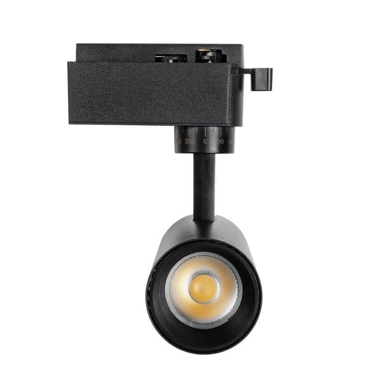 GLOBOSTAR® LUGANO 60804 Μονοφασικό Σποτ Ράγας LED 10W 1250lm 36° AC 220-240V IP20 Φυσικό Λευκό 4500K - Bridgelux COB Chip & TÜV SÜD Driver - Eurotrack 1PH - Μαύρο Ματ - Μ8.5 x Π5 x Υ18cm - 5 Χρόνια Εγγύηση