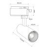 GLOBOSTAR® LUGANO 60804 Μονοφασικό Σποτ Ράγας LED 10W 1250lm 36° AC 220-240V IP20 Φυσικό Λευκό 4500K - Bridgelux COB Chip & TÜV SÜD Driver - Eurotrack 1PH - Μαύρο Ματ - Μ8.5 x Π5 x Υ18cm - 5 Χρόνια Εγγύηση