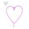 GloboStar® 78593 Φωτιστικό Ταμπέλα Φωτεινή Επιγραφή NEON LED Σήμανσης HEART LINE 5W με Καλώδιο Τροφοδοσίας USB - Μπαταρίας 3xAAA (Δεν Περιλαμβάνονται) - Ροζ