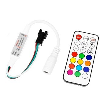 GLOBOSTAR® 73441 MATRIX Pixel Addressable RGBW Controller DC 5-24V IP20 - RF 2.4GHz Ασύρματο Χειριστήριο + SPI/TTL + 2048 IC - M25xΠ1.1xΥ1.1cm - 2 Χρόνια Εγγύηση