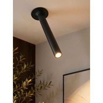 kelvo® DALE KLV-101-0386 Χωνευτό Κινούμενο Φωτιστικό Downlight Σποτ LED 5W 625lm 38° AC 220-240V IP20 Θερμό Λευκό 2700K - Bridgelux COB Chip & TÜV SÜD Driver - Μαύρο Ματ - Μ6.4 x Π6.4 x Υ20cm / Q5.5cm - 5 Χρόνια Εγγύηση