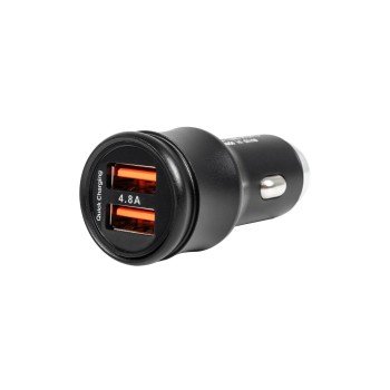 GLOBOSTAR® MATRIX GLB-106-0025 Τροφοδοτικό/Φορτιστής Αυτοκινήτου με 1 x USB 2.4A & 1 x USB-C 2.4A για Εύκαμπτη Κυλιόμενη Ψηφιακή Επιγραφή 12W AC 220-240V σε DC 5V IP20 - Μ6.6 x Π2.8 x Υ2.8cm - 2 Χρόνια Εγγύηση