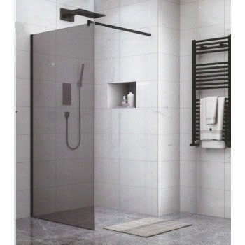 PANEL ΤΖΑΜΙ GREY 90*195h/8mm ME ΜΠΡΑΤΣΟ ΜΑΥΡΟ 70-120cm 90-1602