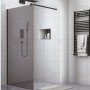 PANEL ΤΖΑΜΙ GREY 90*195h/8mm ME ΜΠΡΑΤΣΟ ΜΑΥΡΟ 70-120cm 90-1602